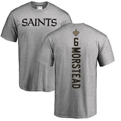 Men New Orleans Saints Ash Thomas Morstead Backer NFL Football #6 T Shirt->new orleans saints->NFL Jersey